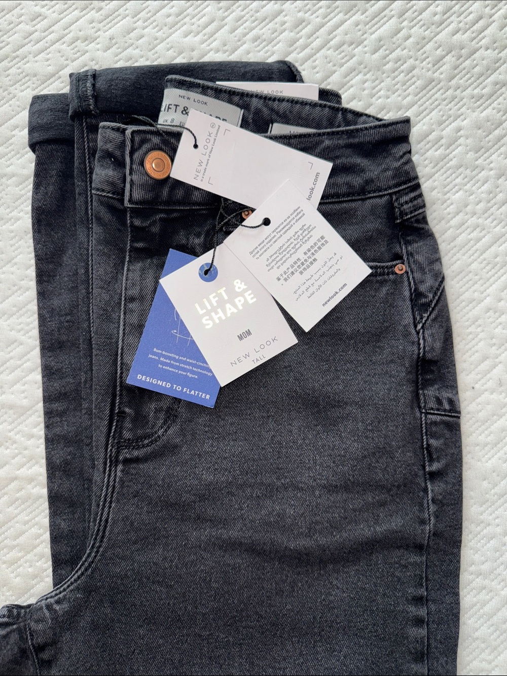 New Look lift and shape Mom jeans, black EU 36 UK 8 NWT Tall